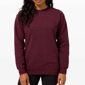 Lululemon All yours crew neck sweater burgundy fleece